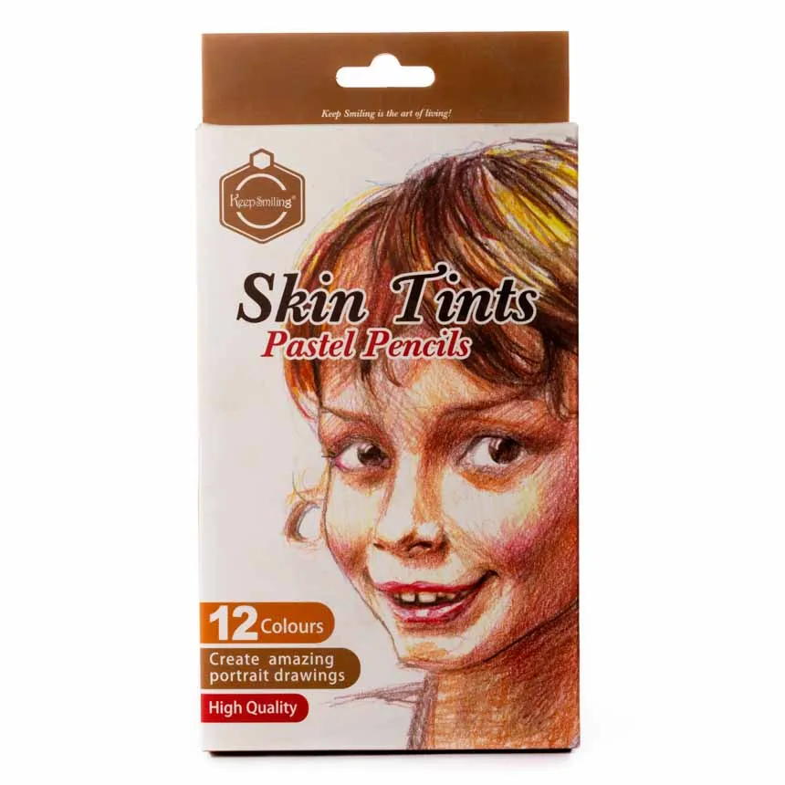 Lapiz pastel tintes de piel 4mm Keep Smiling 12 colores de piel