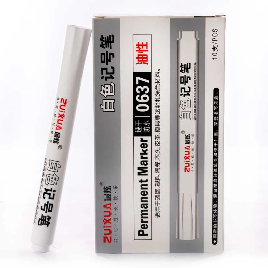 Marcador Permanente Blanco Zuixua de 10u