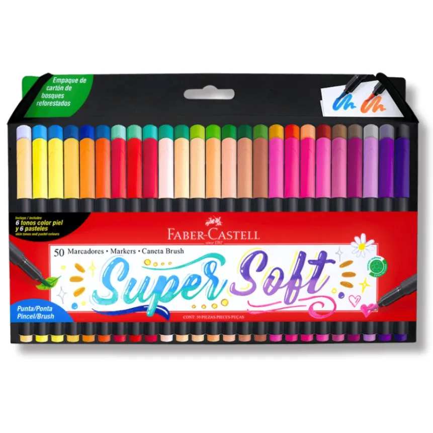 Marcador SUPER SOFT Faber Castell 100 colores