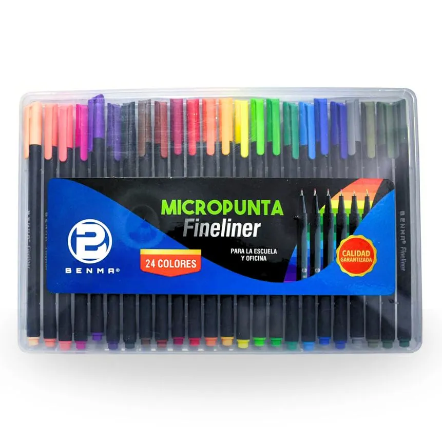 Micropunta Fineliner Benma de 24 colores