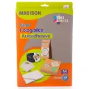 Papel especial Fotografico Autoadhesivo Madison A4 135g 20 hojas