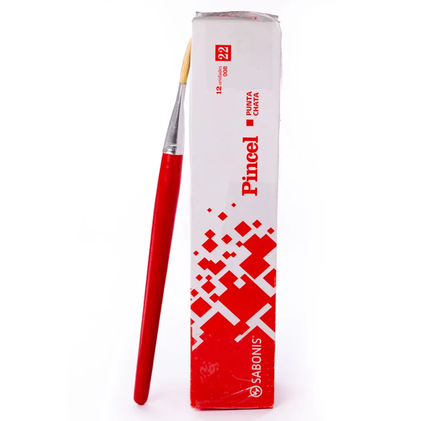 Paquete de Pincel Plano Sabonis #22 de 12u