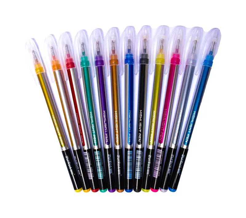 Boligrafos resaltadores neones HG6120-12 Zuixua 12 colores  12