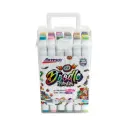 Marcadores DOODLE doble punta biselado y redondo 5/1.5mm frasco rigido 12 colores