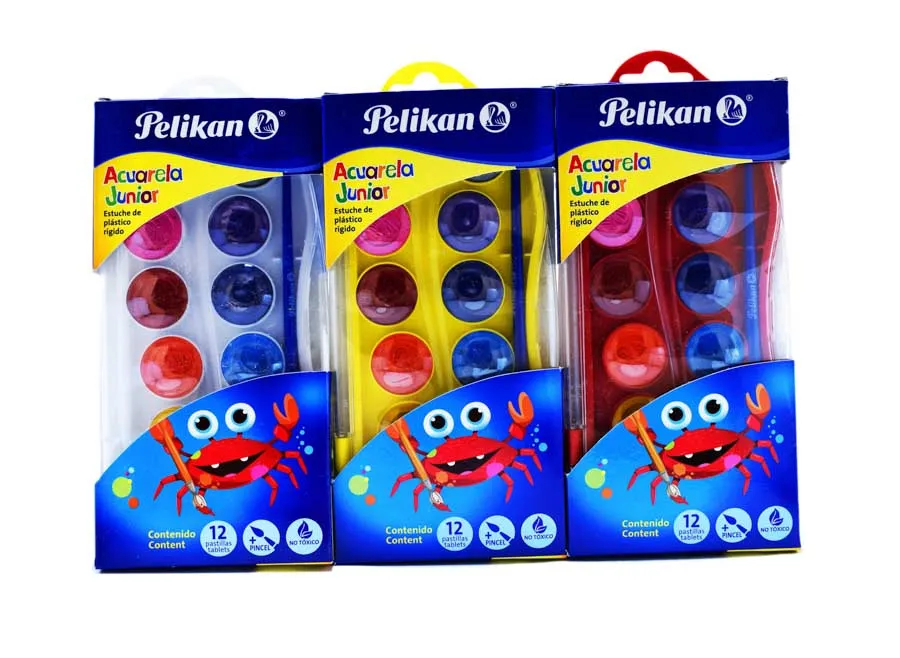 Acuarelas Junior Pelikan estuche plastico rigido