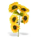 Flor - ramo de 5 girasoles, largo 47cm, corola 14cm